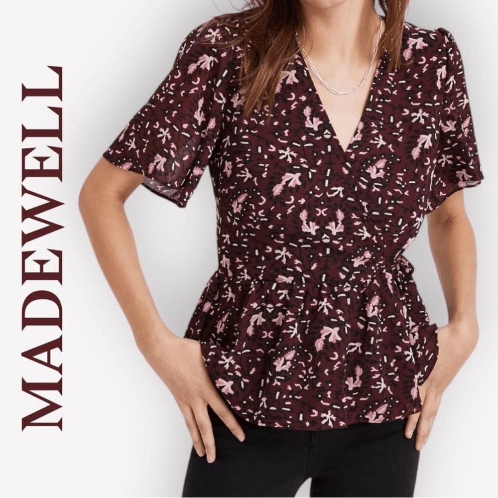 MADEWELL Flutter Sleeve Wrap Top
